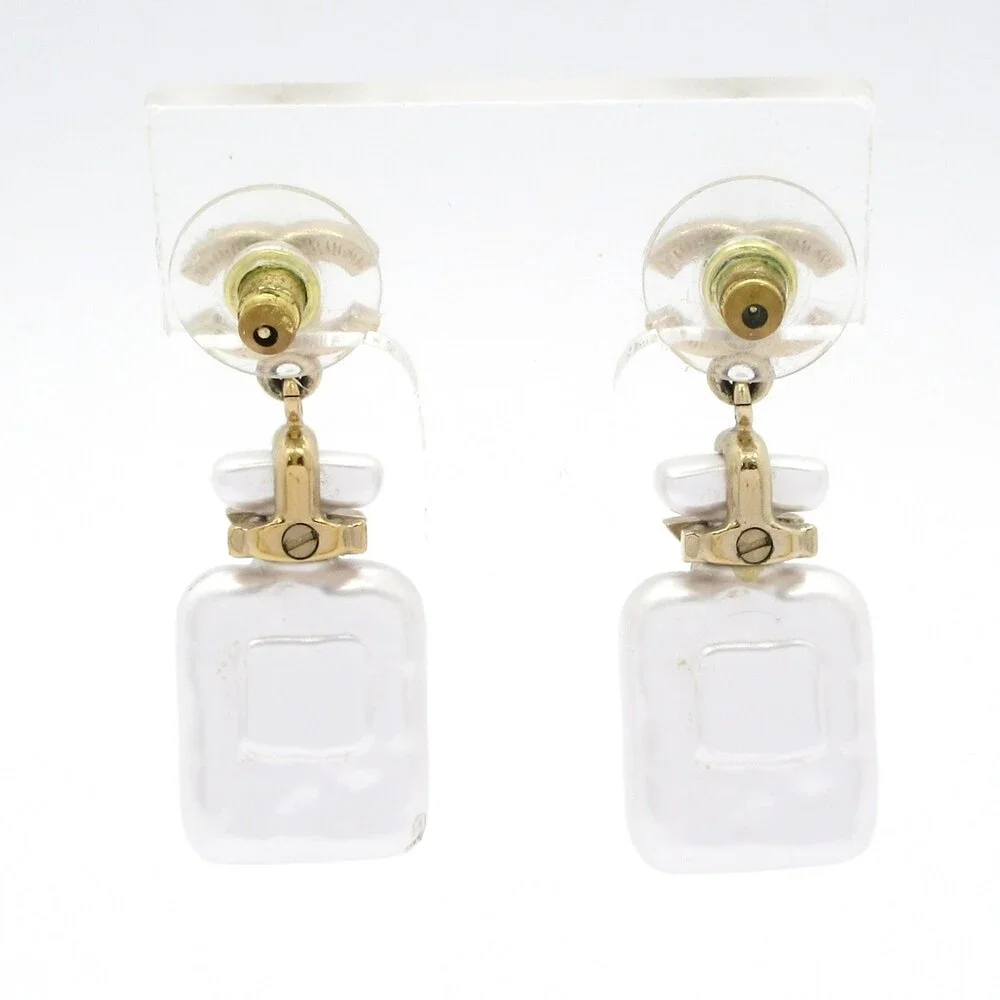 Chanel Earrings White Gold Faux Pearl Hardware - Picture 3 of 6